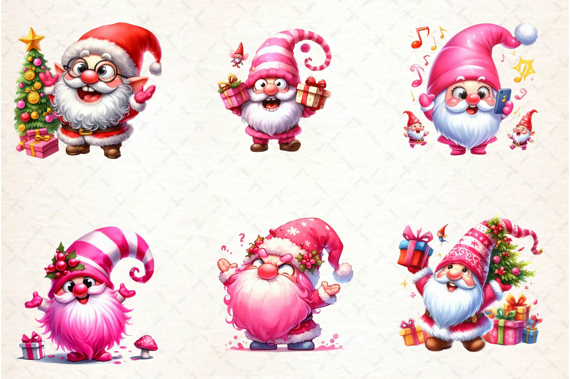 Funny Christmas Gnomes Clipart Bundle - CraftNest - Digital Crafting and Art