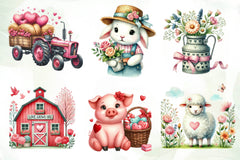 Valentine Farm Clipart Bundle 1 - CraftNest - Digital Crafting and Art