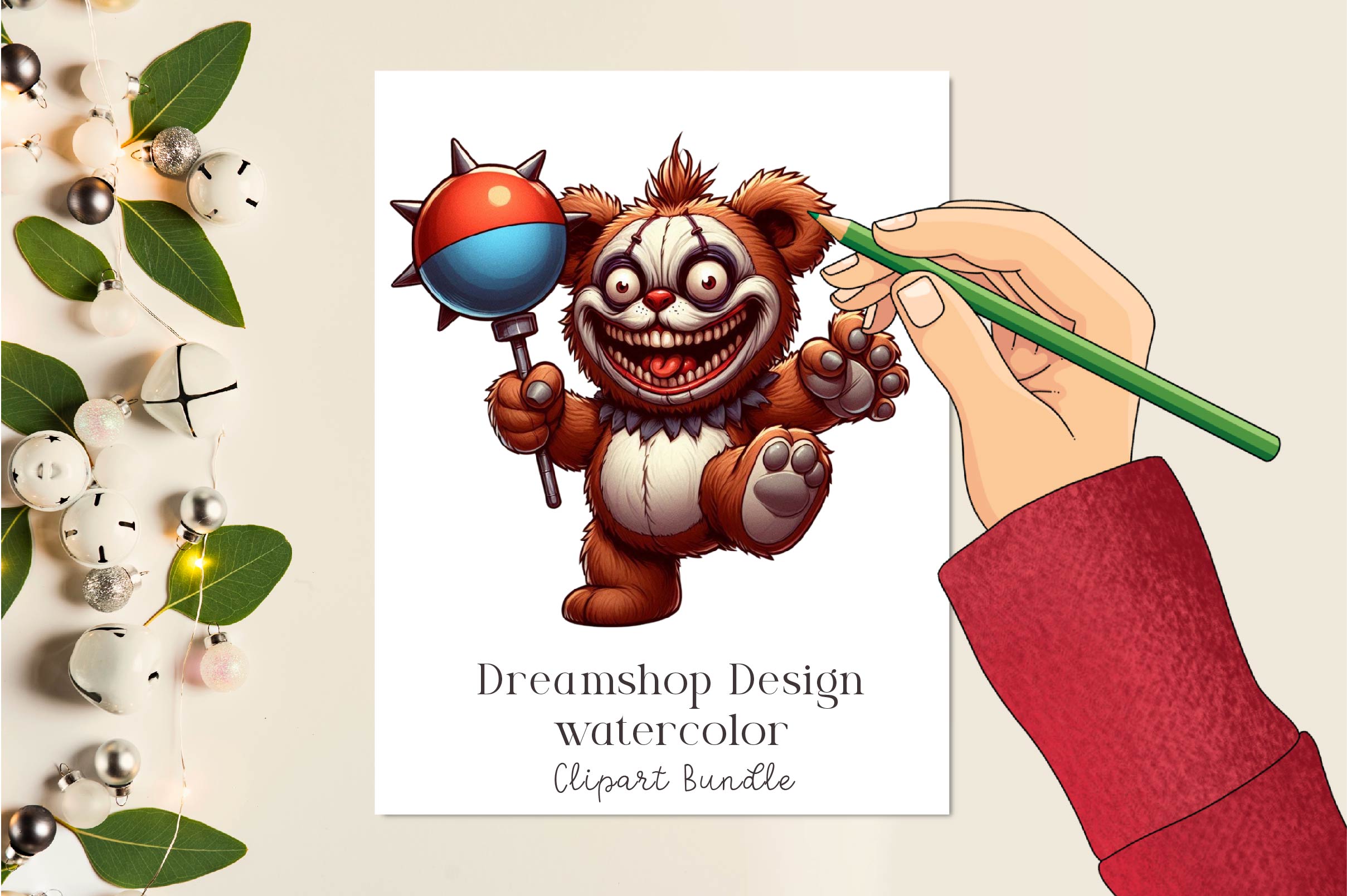 Spooky Scary Teddy Bear Clipart Bundle - CraftNest - Digital Crafting and Art
