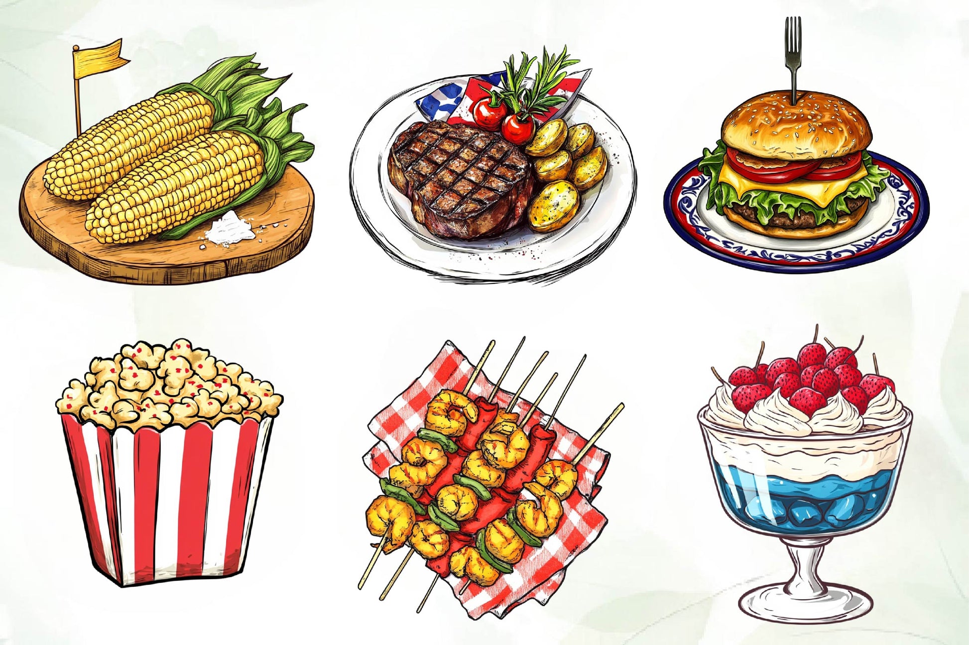 4th Of July Food Clipart Bundle - CraftNest - Digital Crafting and Art