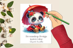 Panda Rainbow Umbrella Clipart Bundle - CraftNest - Digital Crafting and Art