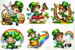 St Patricks Day Cute Leprechaun Clipart Bundle - CraftNest - Digital Crafting and Art