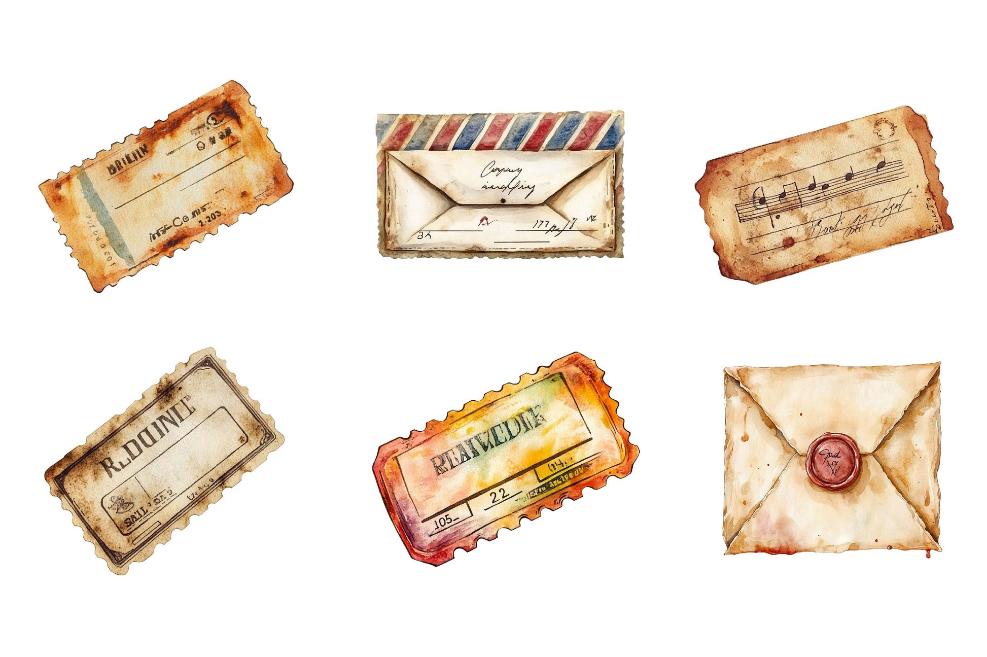 Vintage Old Tickets & Labels Clipart Bundle - CraftNest - Digital Crafting and Art