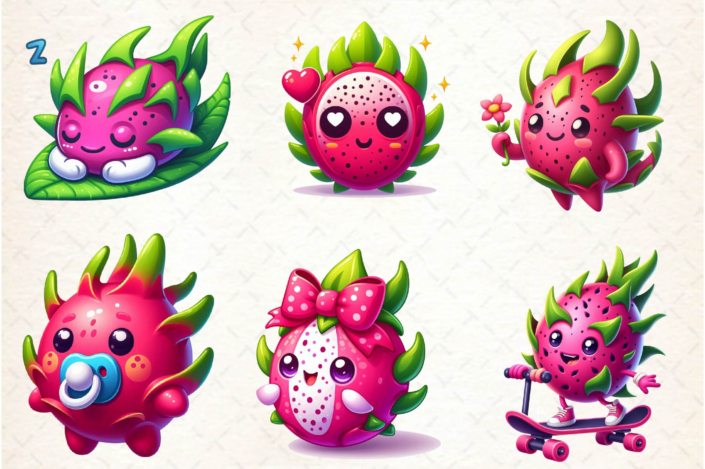 Dragon Fruit Clipart Bundle - CraftNest - Digital Crafting and Art