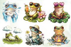 Frog Enjoying Summer Clipart Bundle - CraftNest - Digital Crafting and Art