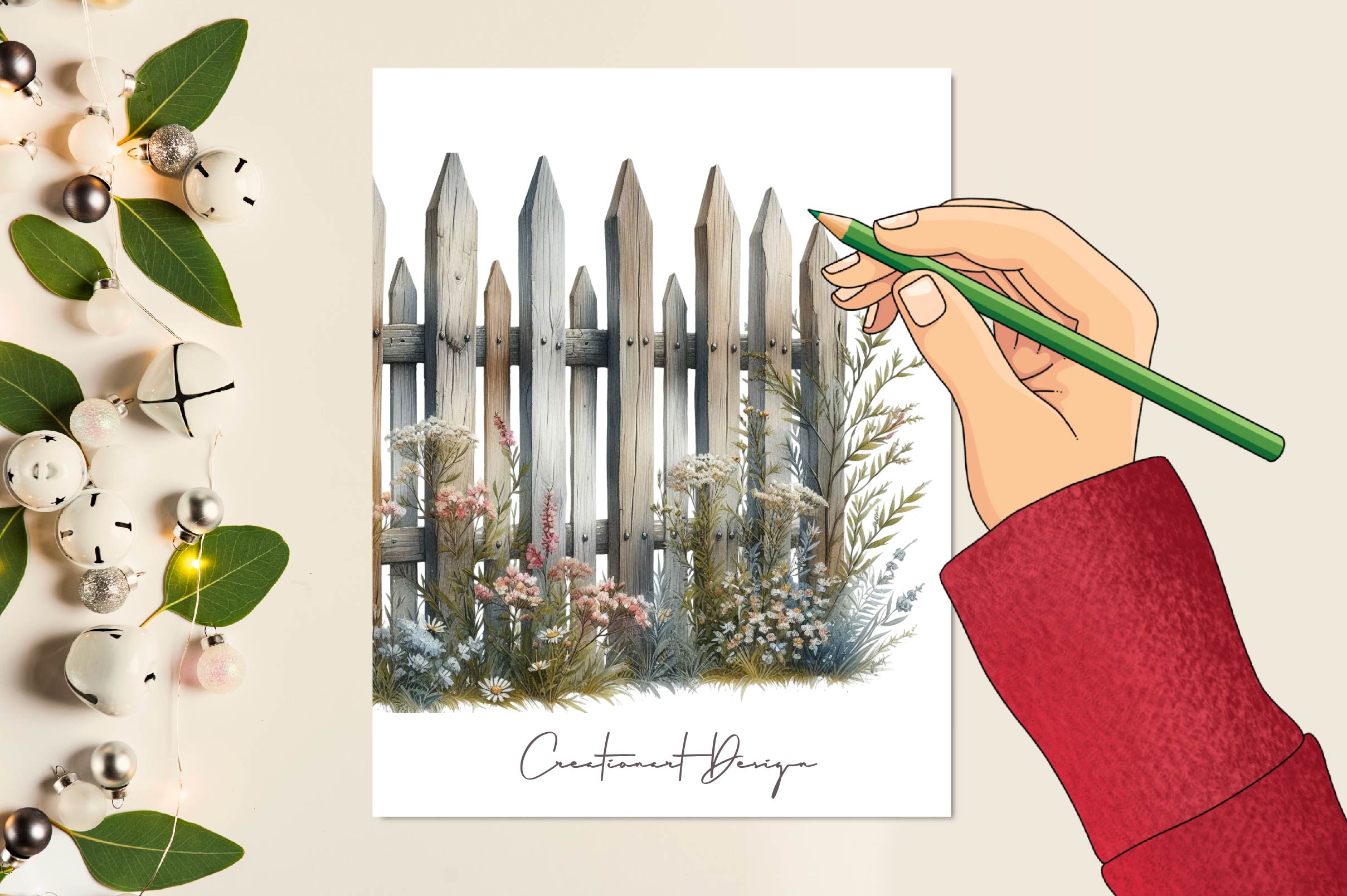 Rustic Picket Fences Clipart Bundle - CraftNest - Digital Crafting and Art