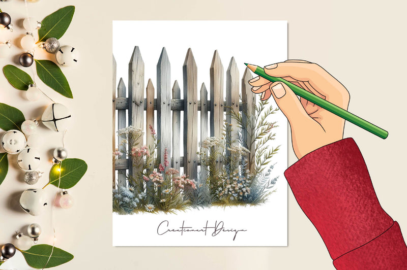 Rustic Picket Fences Clipart Bundle - CraftNest - Digital Crafting and Art