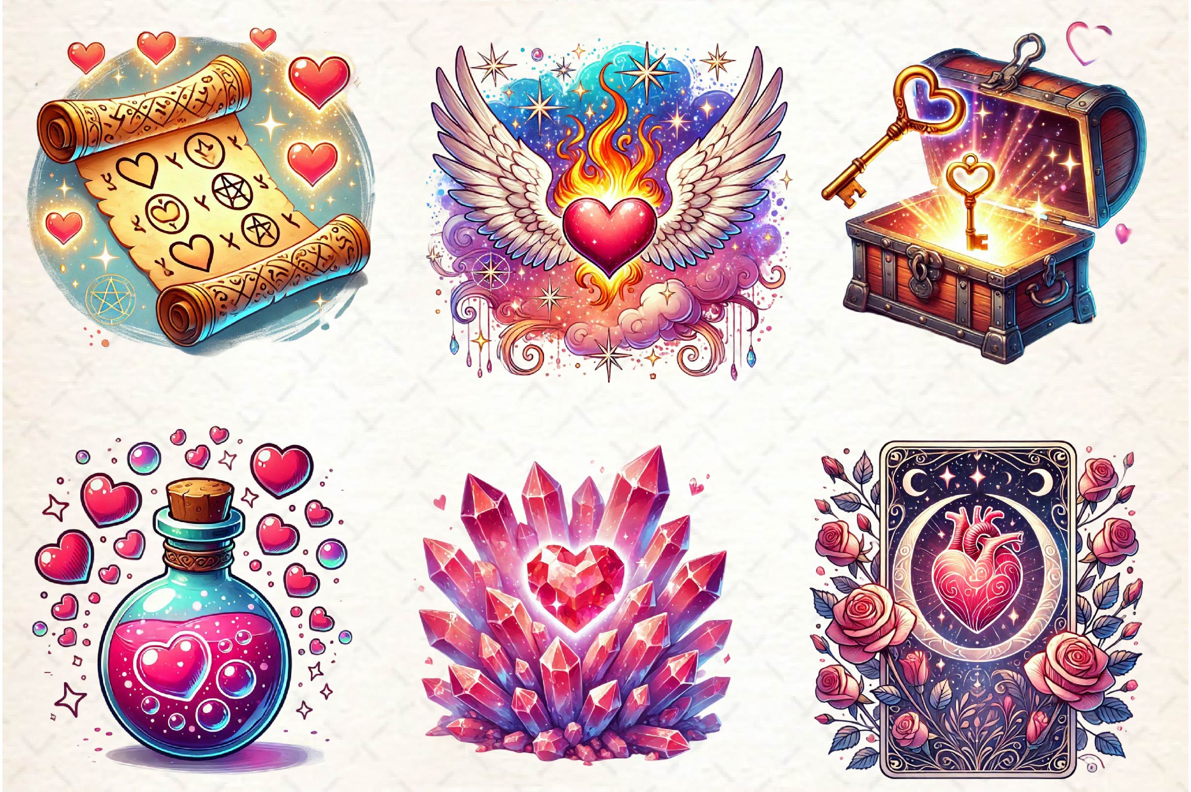 Mystic Valentine's Clipart Bundle - CraftNest - Digital Crafting and Art