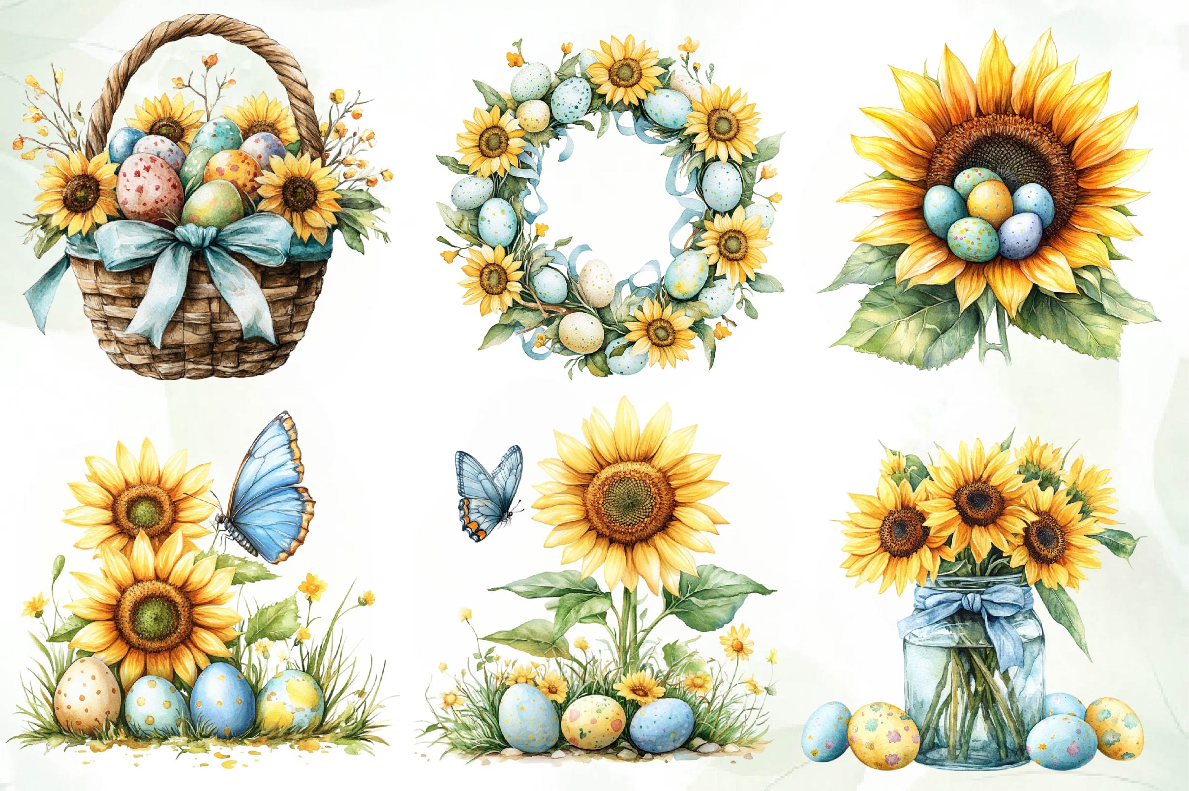 Easter Sunflowers Clipart Bundle - CraftNest - Digital Crafting and Art