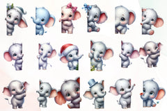 Elephant Peeking Around Corner Clipart Bundle - CraftNest - Digital Crafting and Art