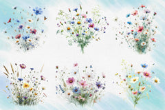 Meadow Wildflowers Clipart Bundle - CraftNest - Digital Crafting and Art