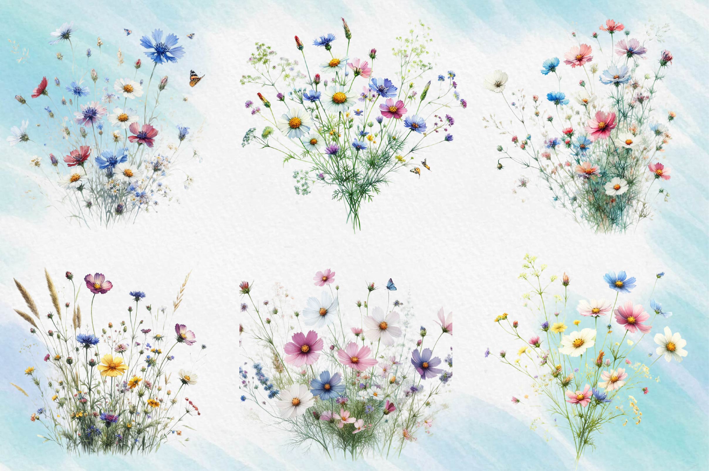 Meadow Wildflowers Clipart Bundle - CraftNest - Digital Crafting and Art