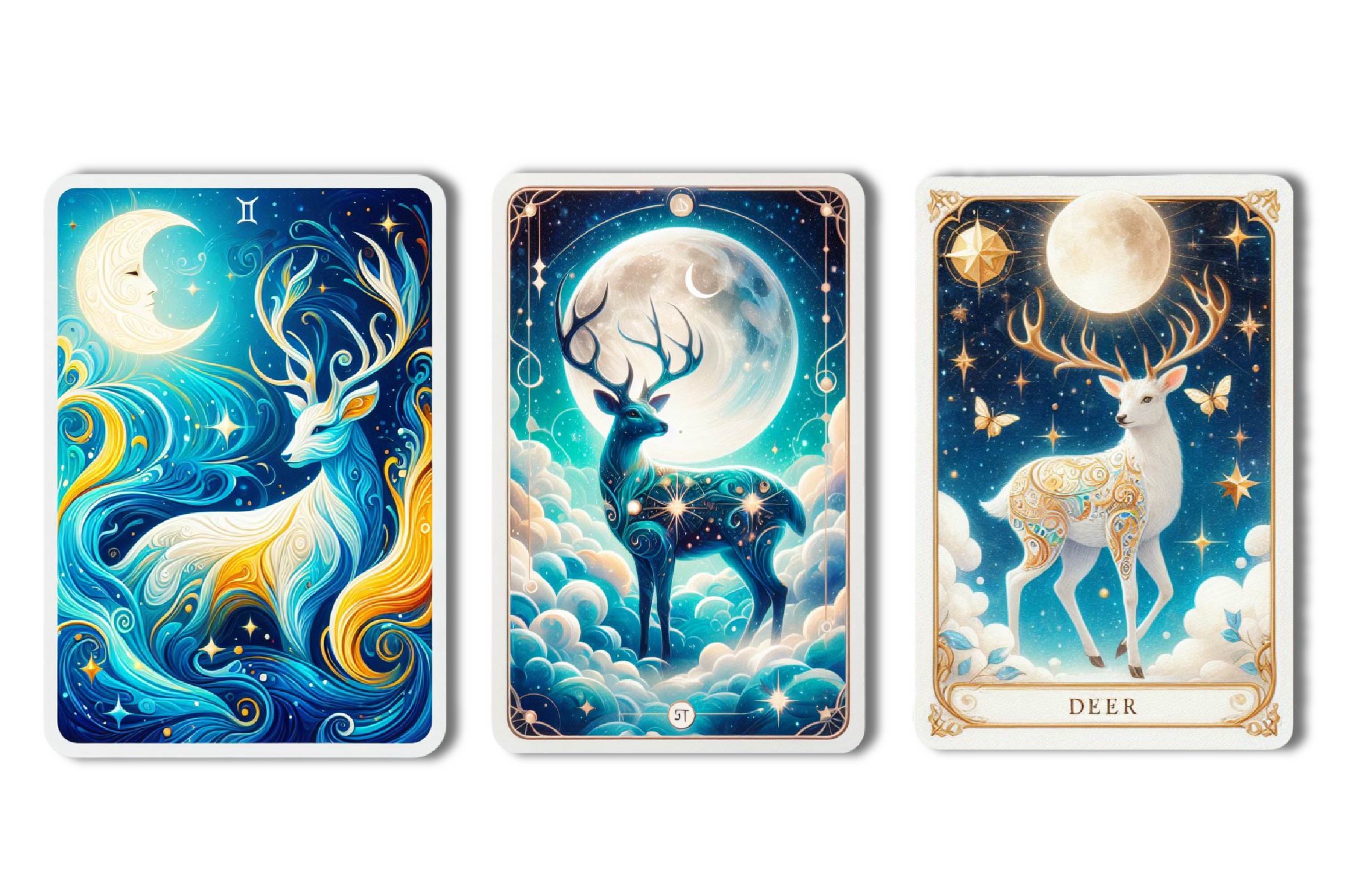 Magic And Celestial Deer Tarot Card Clipart Bundle - CraftNest - Digital Crafting and Art