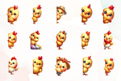Chick Peeking Around Corner Clipart Bundle - CraftNest - Digital Crafting and Art