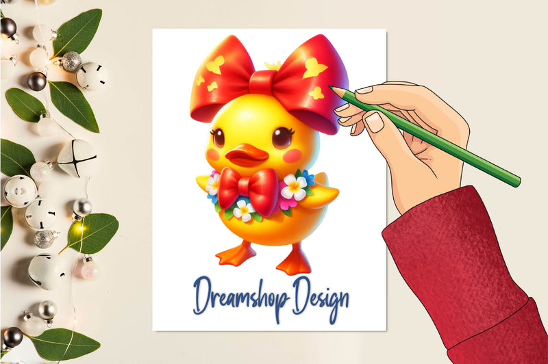 Duck Hawaiian Tropical Clipart Bundle - CraftNest - Digital Crafting and Art