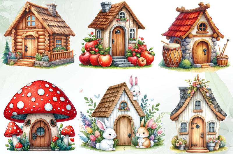 Bunny House Clipart Bundle - CraftNest - Digital Crafting and Art