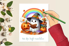 Ghost Reading A Book Clipart Bundle - CraftNest - Digital Crafting and Art