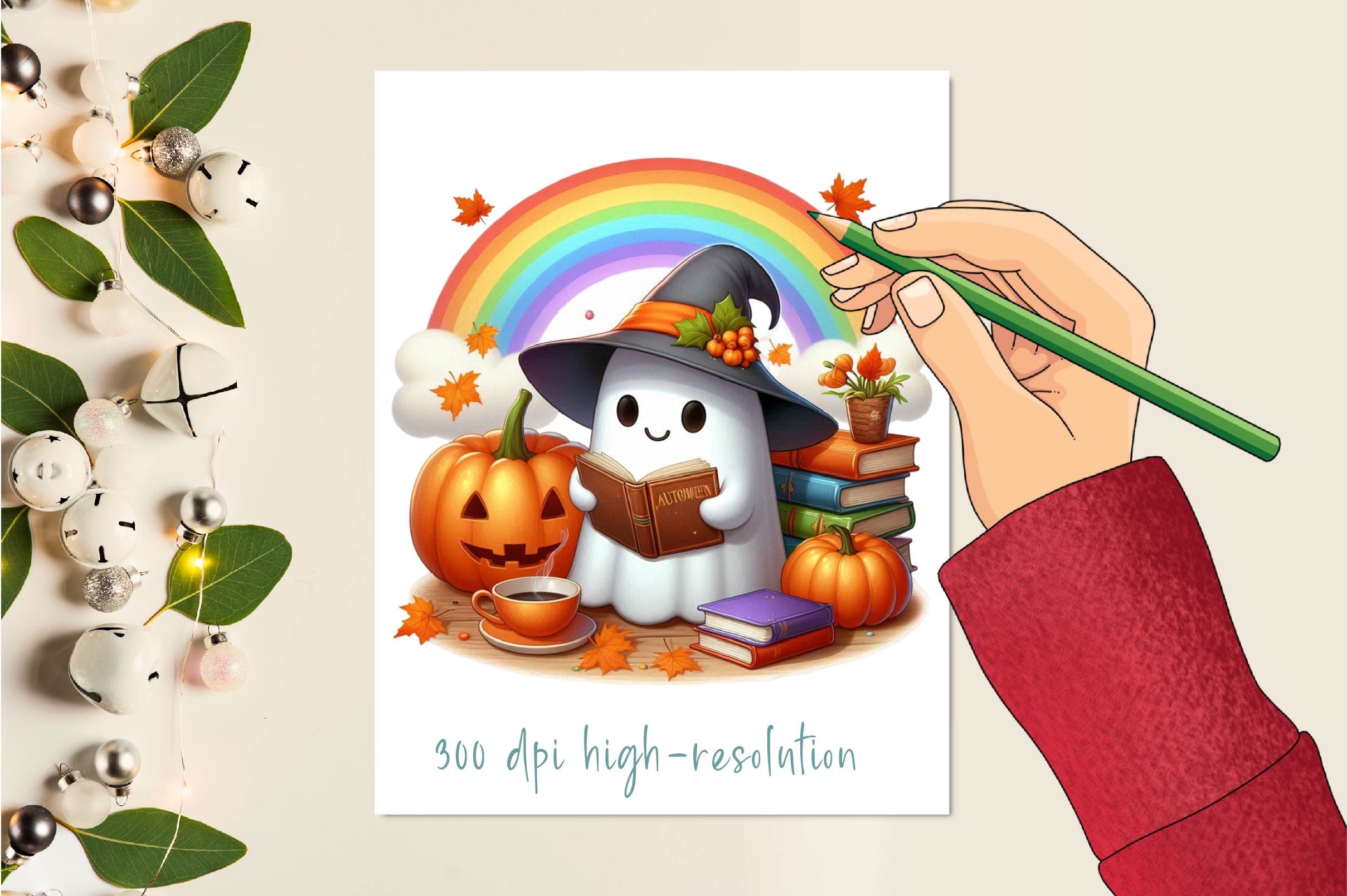 Ghost Reading A Book Clipart Bundle - CraftNest - Digital Crafting and Art