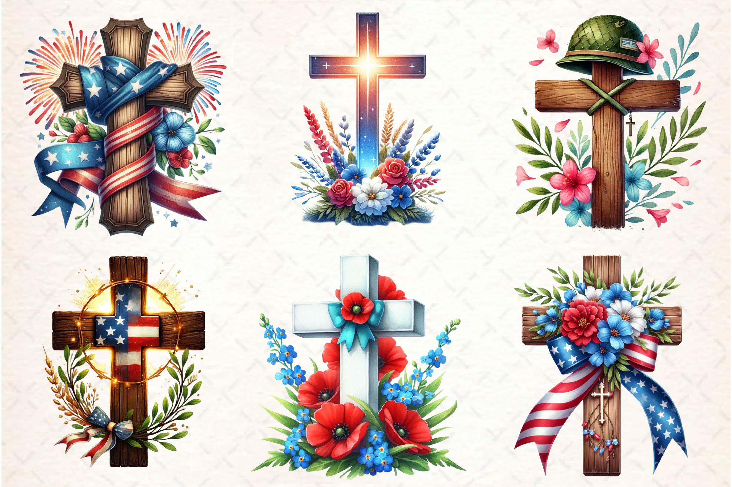Memorial Day Cross Clipart Bundle 1 - CraftNest - Digital Crafting and Art