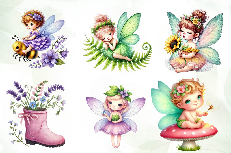 Spring Baby Fairy Clipart Bundle - CraftNest - Digital Crafting and Art