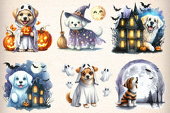 Halloween Ghost Dogs Clipart Bundle - CraftNest - Digital Crafting and Art