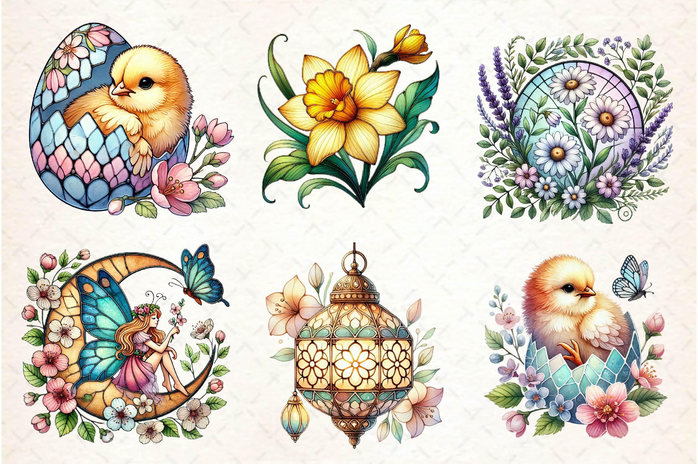 Stained Glass Spring Clipart Bundle - CraftNest - Digital Crafting and Art