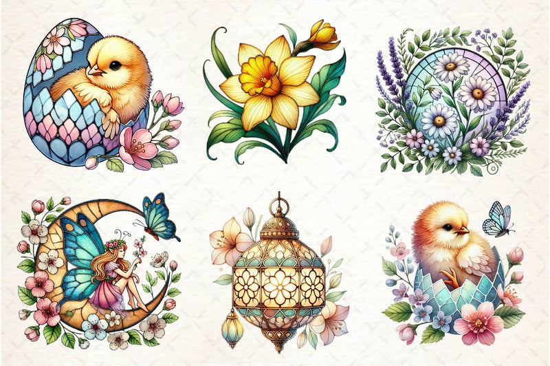 Stained Glass Spring Clipart Bundle - CraftNest - Digital Crafting and Art