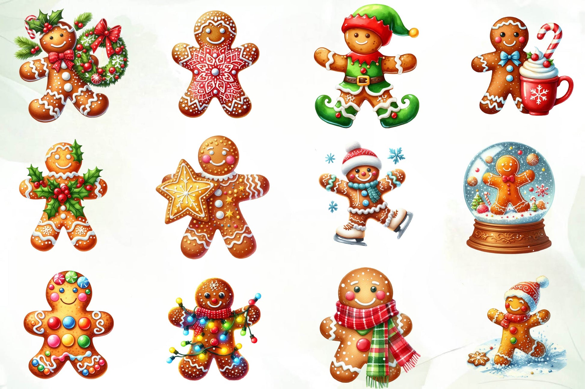Christmas Gingerbread Man Clipart Bundle - CraftNest - Digital Crafting and Art