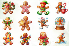 Christmas Gingerbread Man Clipart Bundle - CraftNest - Digital Crafting and Art