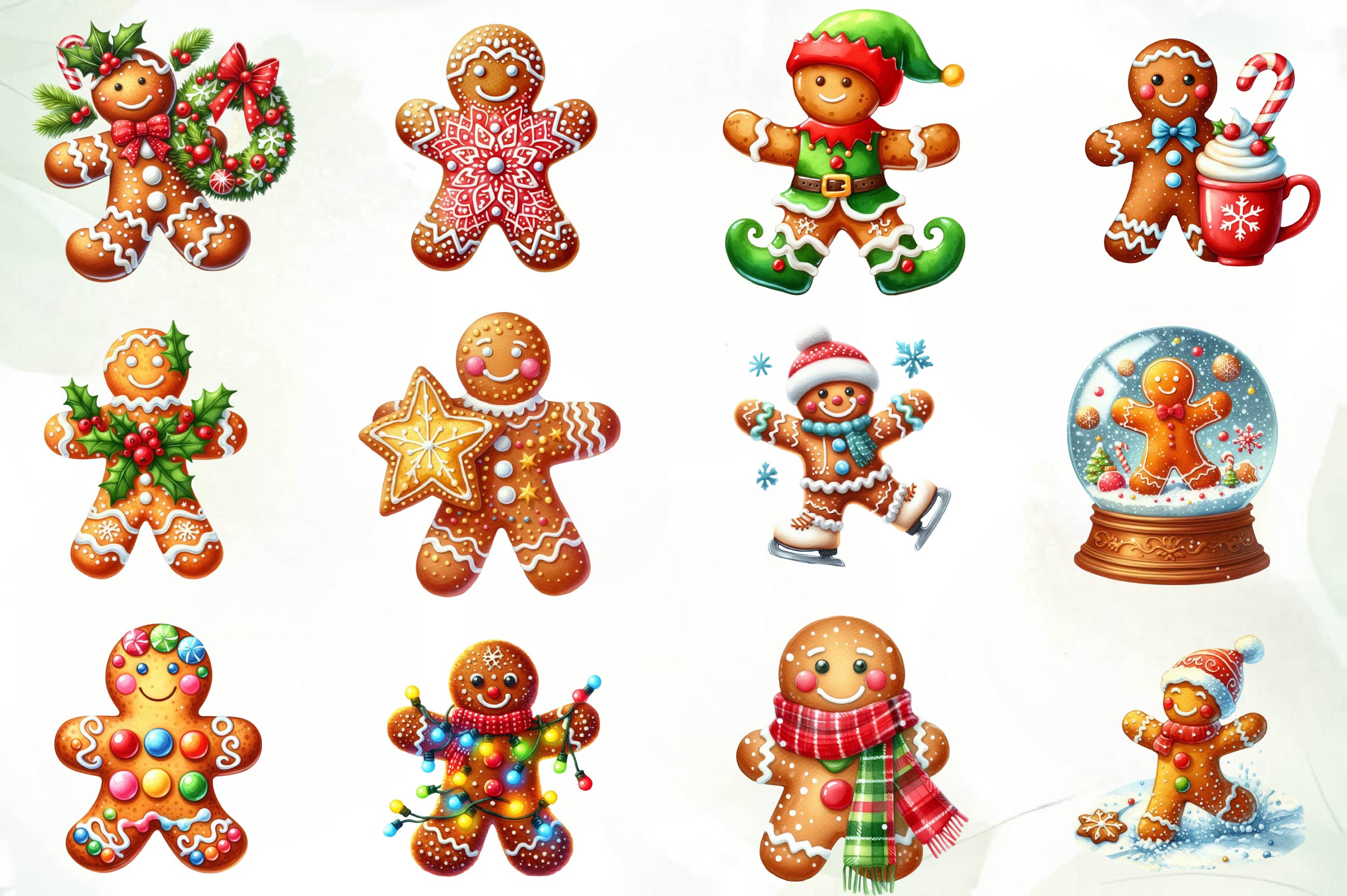 Christmas Gingerbread Man Clipart Bundle - CraftNest - Digital Crafting and Art