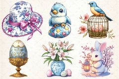 Chinoiserie Easter Clipart Bundle - CraftNest - Digital Crafting and Art
