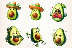 Cute Avocado Clipart Bundle 1 - CraftNest - Digital Crafting and Art