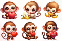 Funny Monkey Clipart Bundle 1 - CraftNest - Digital Crafting and Art