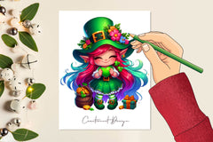 St Patricks Day Gnome Girl Clipart Bundle - CraftNest - Digital Crafting and Art