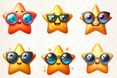 Kawaii Star Clipart Bundle - CraftNest - Digital Crafting and Art