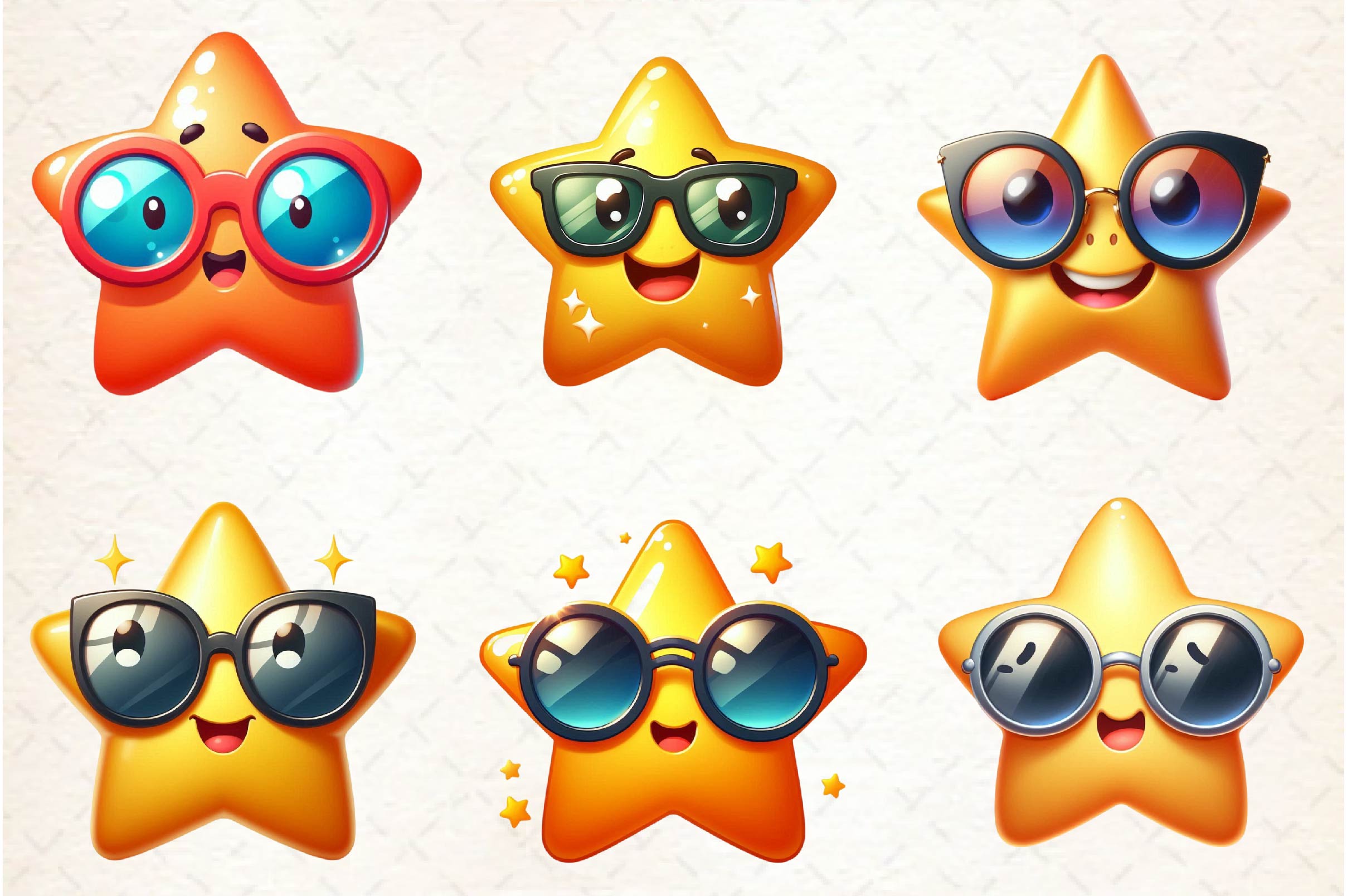 Kawaii Star Clipart Bundle - CraftNest - Digital Crafting and Art