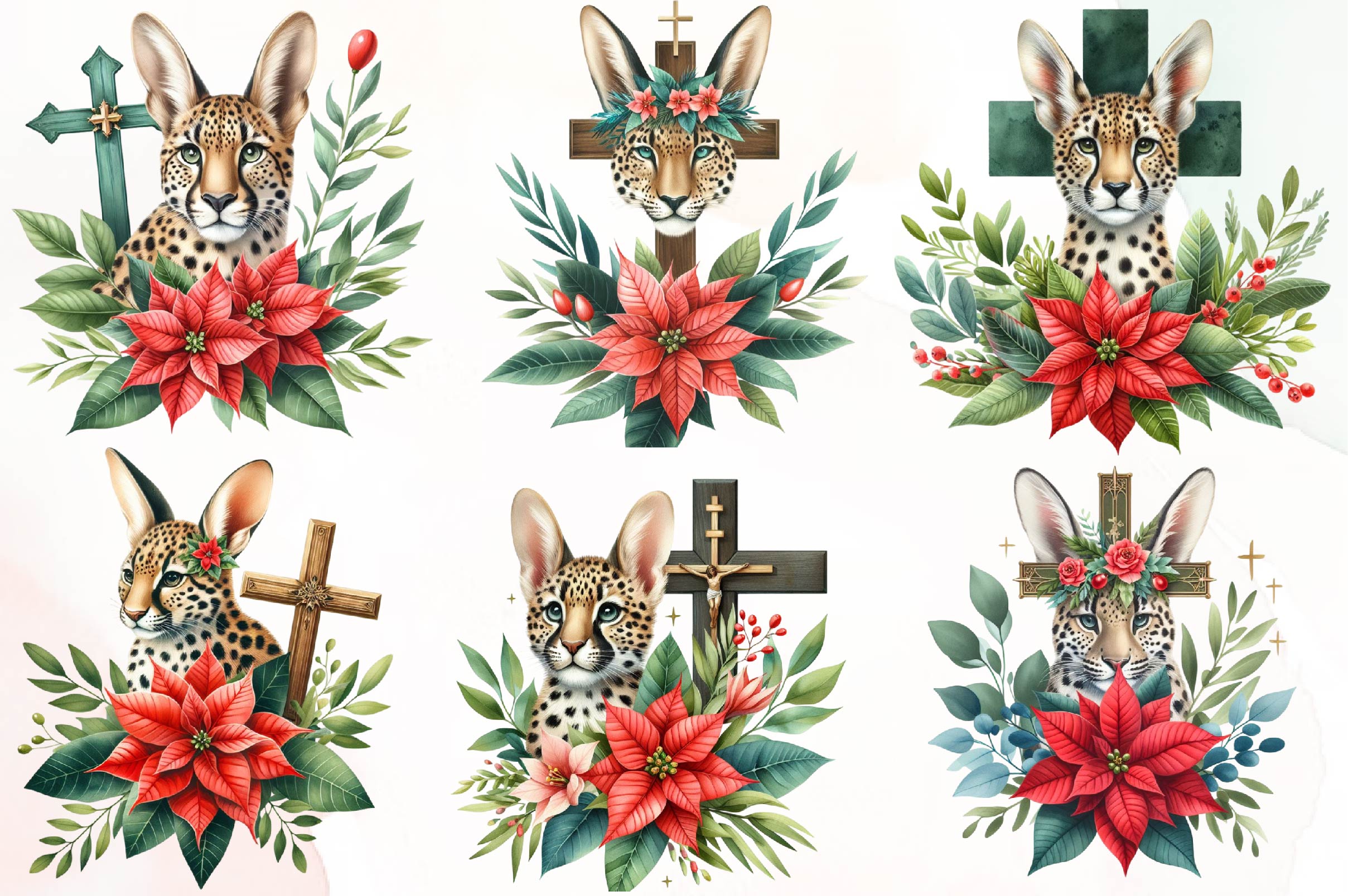 Leopard Cross Clipart Bundle - CraftNest - Digital Crafting and Art