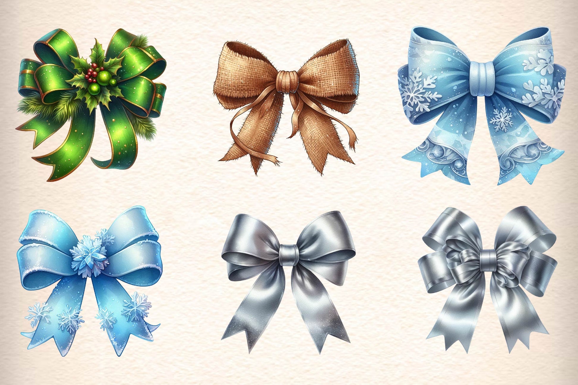 Christmas Bow Clipart Bundle 1 - CraftNest - Digital Crafting and Art