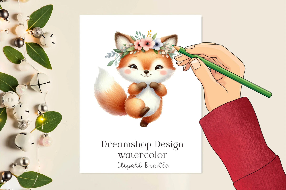 Dancing Fox Simple Dancing Baby Fox Clipart Bundle