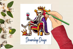 Halloween Skeleton Wine Clipart Bundle - CraftNest - Digital Crafting and Art