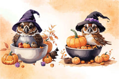Halloween Owls And Pumpkins Clipart Bundle - CraftNest - Digital Crafting and Art