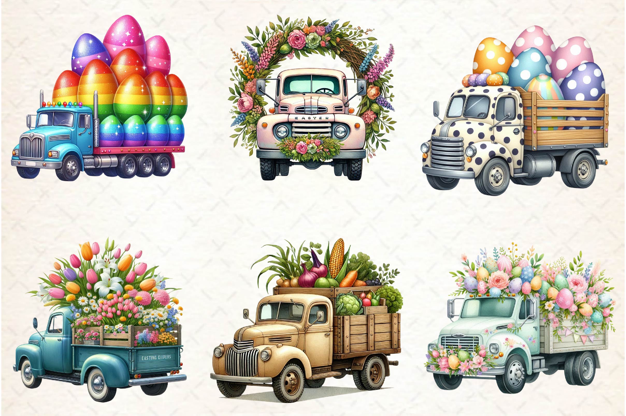Easter Truck Clipart Bundle - CraftNest - Digital Crafting and Art