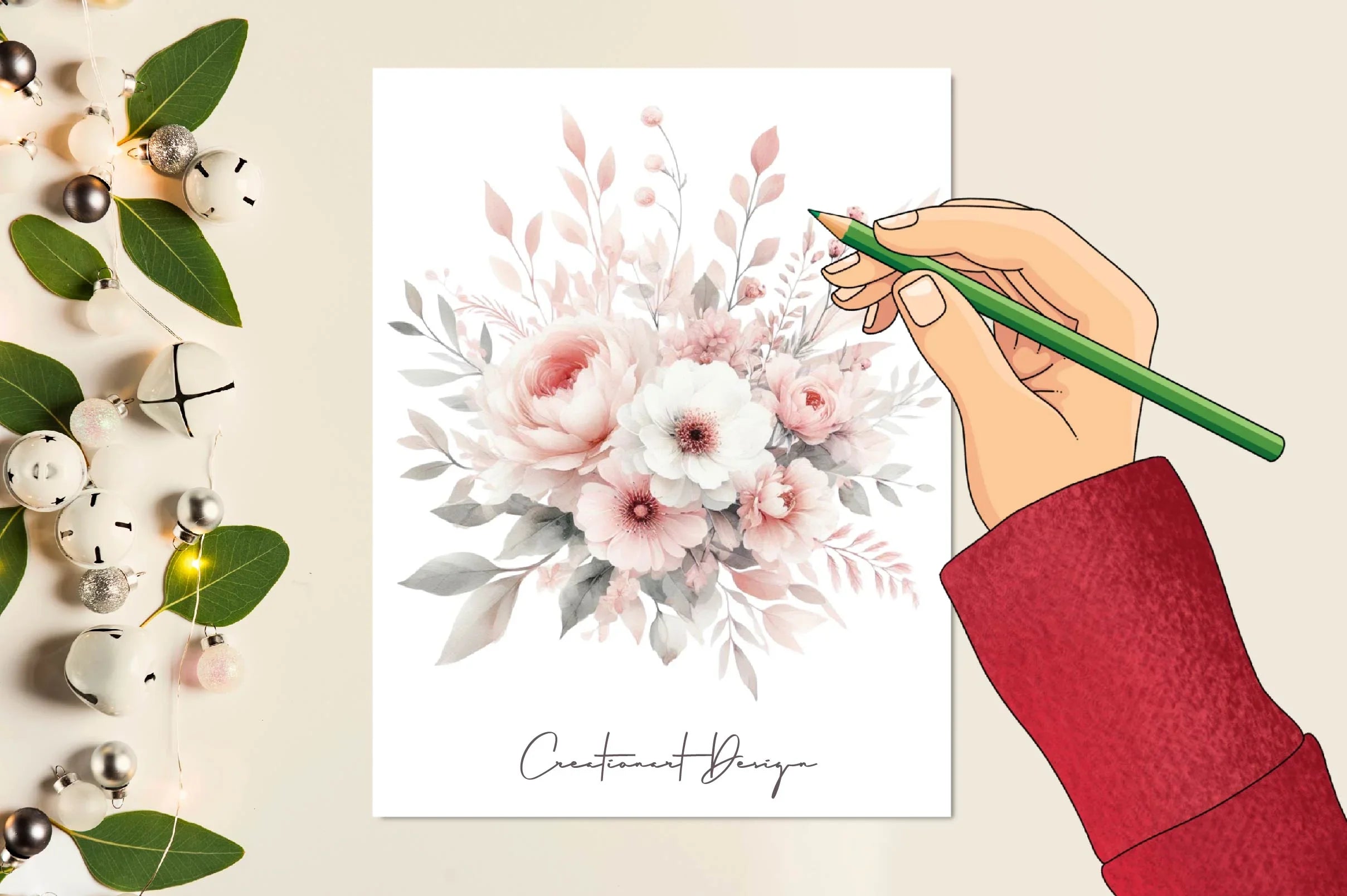 Blush Pink Wedding Florals Clipart Bundle - CraftNest - Digital Crafting and Art