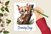 Cute Serval Clipart Bundle