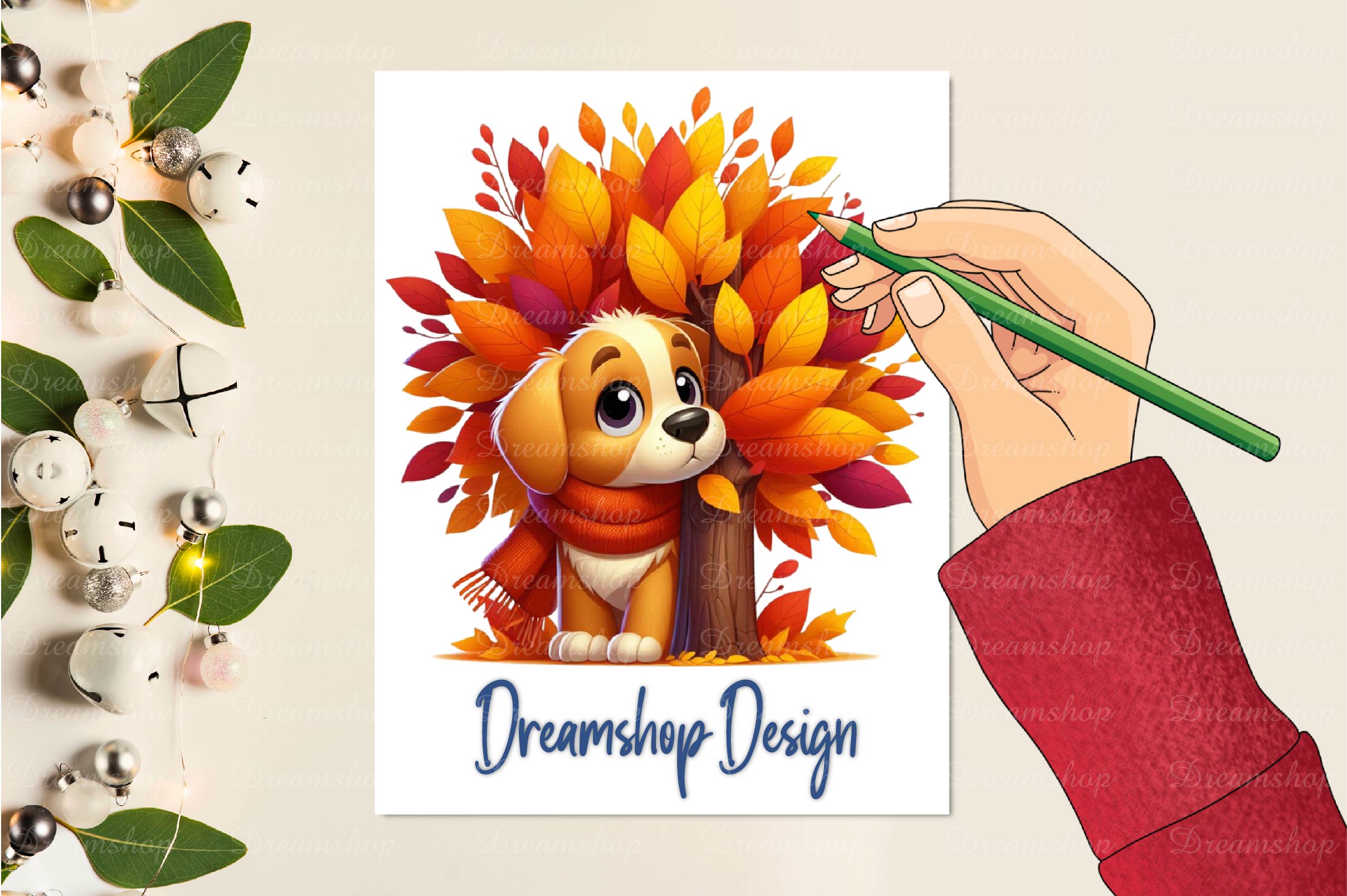 Cute Autumn Dog Clipart Bundle - CraftNest - Digital Crafting and Art