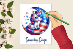 Cute Patriotic Unicorn Clipart Bundle - CraftNest - Digital Crafting and Art