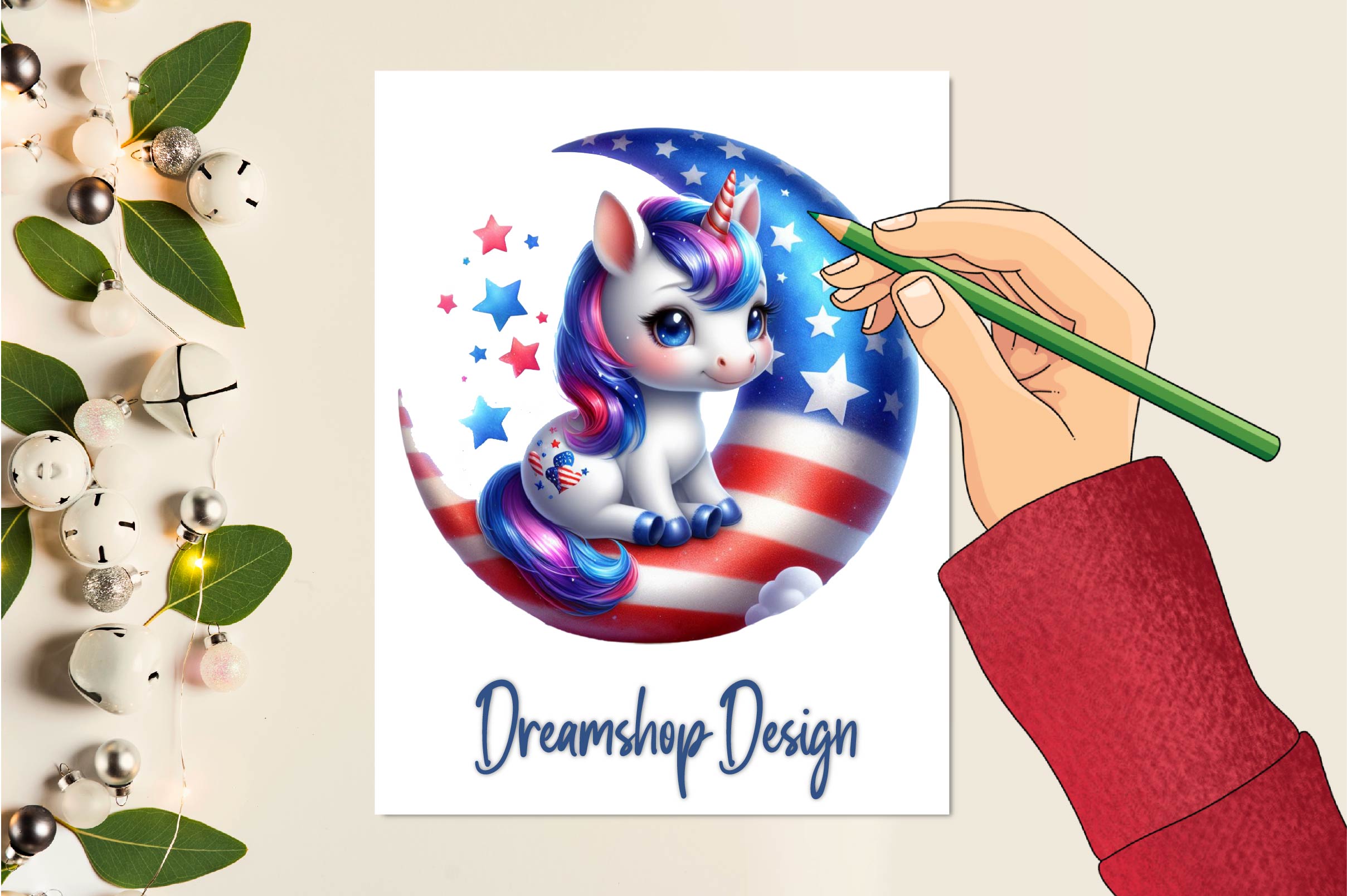 Cute Patriotic Unicorn Clipart Bundle - CraftNest - Digital Crafting and Art