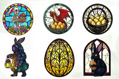 Gothic Round Stained Glass Easter Clipart Bundle - CraftNest - Digital Crafting and Art