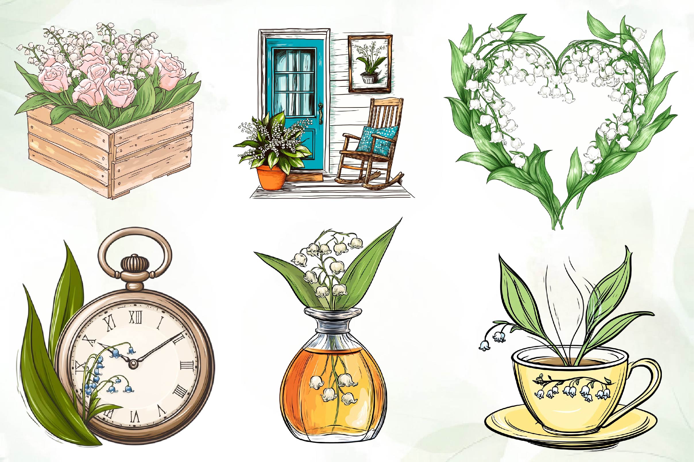 Lily Of The Valley Spring Clipart Bundle - CraftNest - Digital Crafting and Art