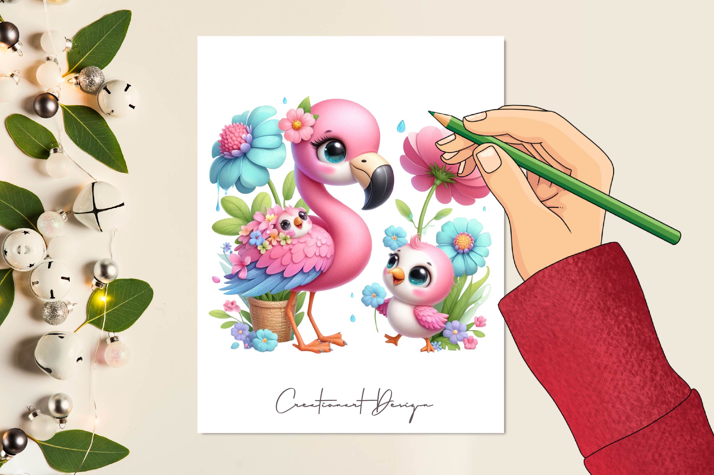 Little Princess Flamingo Clipart Bundle - CraftNest - Digital Crafting and Art